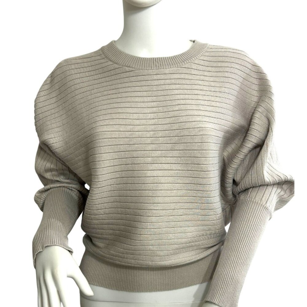 Philosophy Republic Taupe Sweater S/P Oversized Long Batwing Sleeve Crewneck